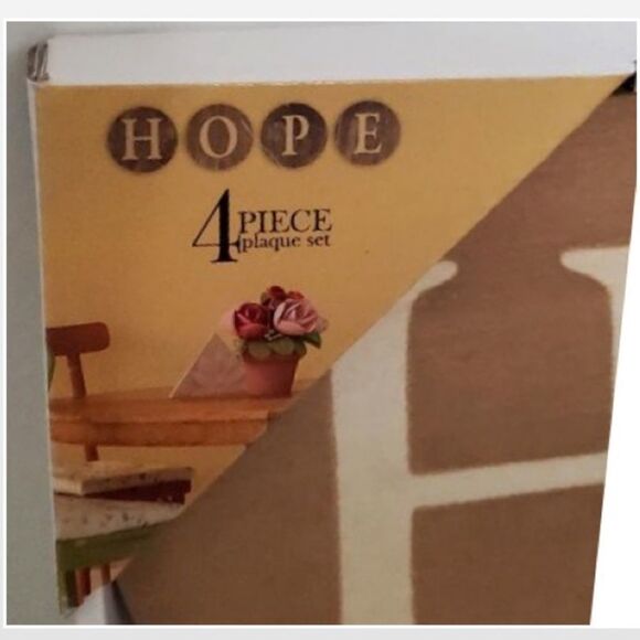 New Sign Of The Times Wall Sign Plaque Hope Letter Art Wood Brown Circles NWT - Picture 5 of 9